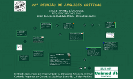 22ª REUNIÃO DE ANÁLISES CRÍTICA – 31/08/2015