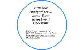 assignment 3 long term investment decisions