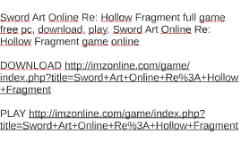 sword art online hollow fragment pc registration code