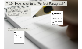 how to write a perfect paragraph