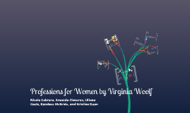 Profession for women by virginia woolf essay