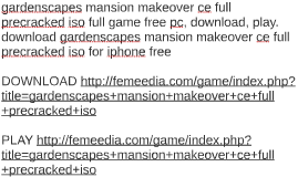Gardenscapes mansion makeover games