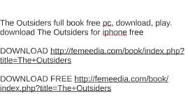 The outsiders book free download 2017