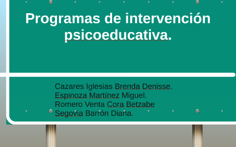 Programas de intervención psicoeducativa. by miguel martinez