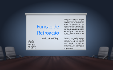 Função de Retroação by Isabelle Bedê on Prezi