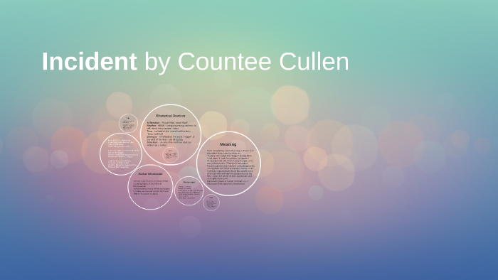 👍 Incident countee cullen analysis. Essay about Heritage