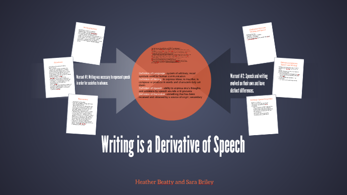 writing is derivative of speech