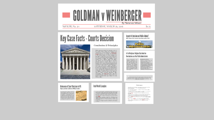 GOLDMAN v WEINBERGER by Terrence Wilson on Prezi