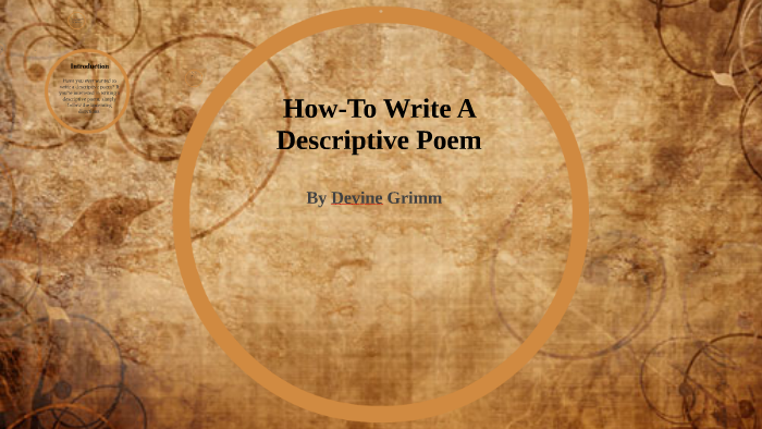 write a descriptive poem or essay