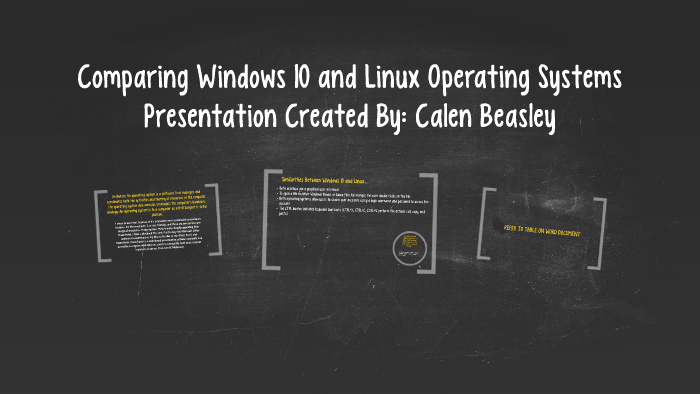 Comparing Windows 10 and Linux Operating Systems by Calen Bearse on Prezi
