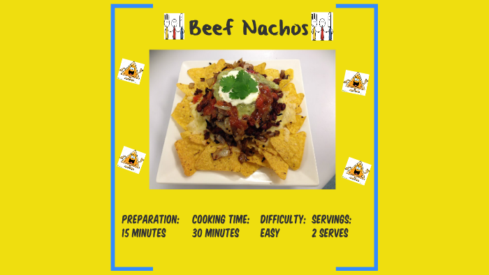 beef nachos recipe card by vanessa hindi prezi