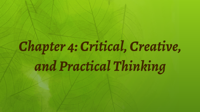 Chapter 4: Critical, Creative, and Practical Thinking by Kristine Weir ...