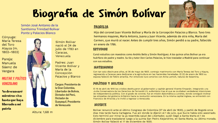 Biografía de Simón Bolívar by nasira roque on Prezi Next