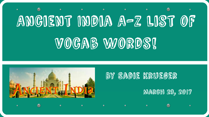 Ancient India Words A Z