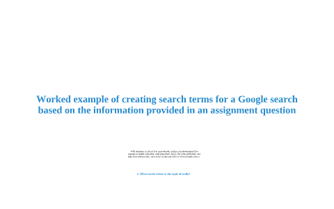 Identifying keywords from an assignment question by Matt Cornock on Prezi