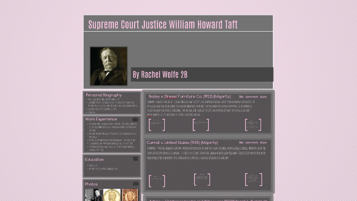 Justice William Howard Taft By Rachel Wolfe On Prezi