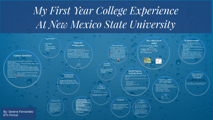 My First Year College Experience By Serene Fernandez