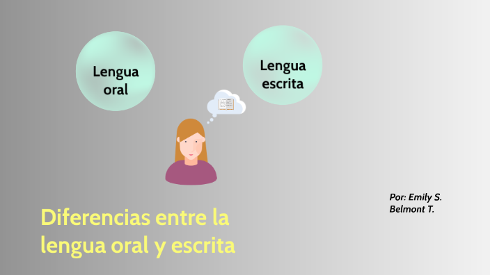 Diferencias entre la lengua oral y escrita by Emily Belmont Tenorio on