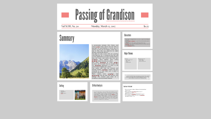 ️ The passing of grandison. Charles Waddell Chesnutt, 1858