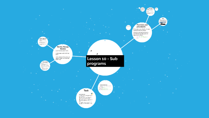 Lesson 10 - Sub programs by on Prezi