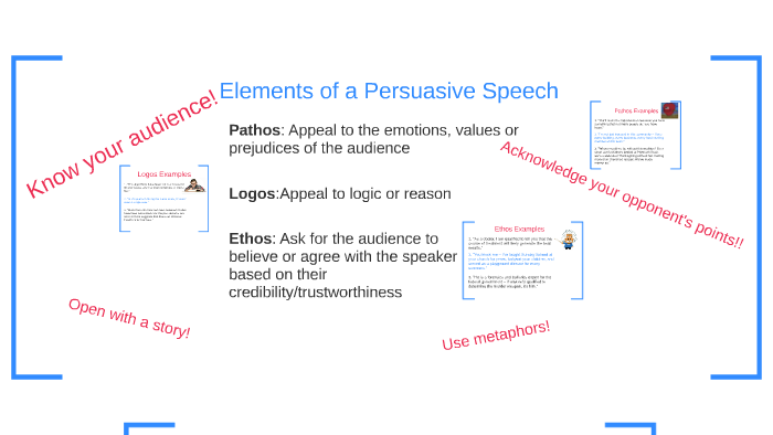 main elements of persuasive speech