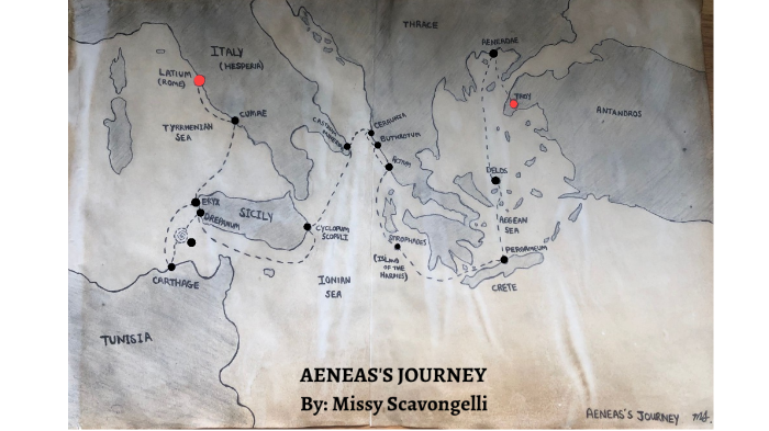 aeneas' journey map
