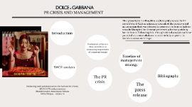 Dolce \u0026 Gabbana PR crisis by Millie Philpot