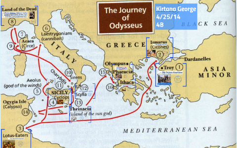 odyssey greek mythology map