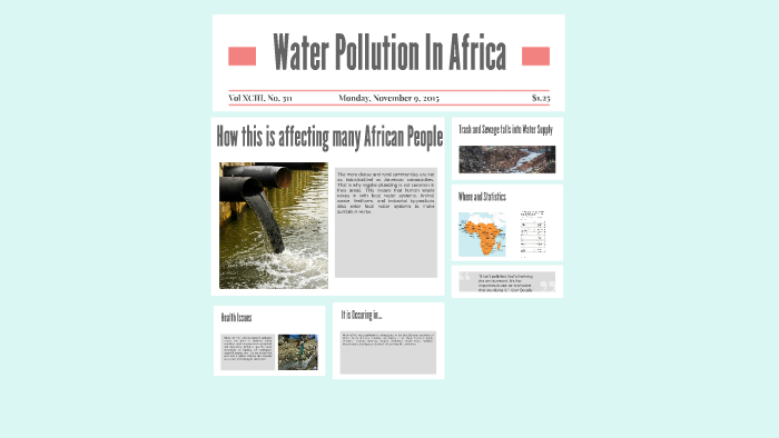 water pollution in afrikaans essay