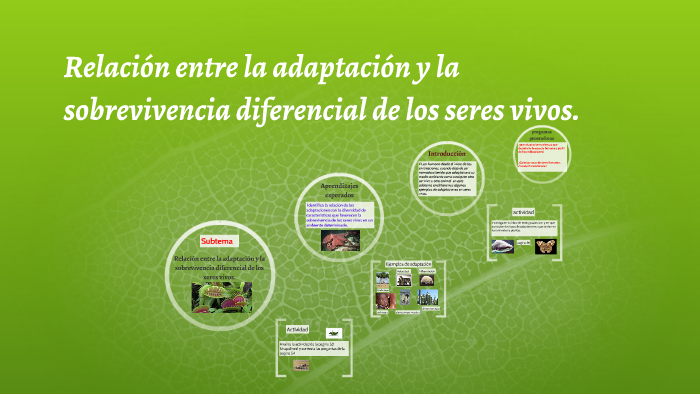 Relación entre la adaptación y la sobrevivencia diferencial by on Prezi