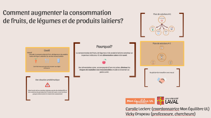 Augmenter la consommation de fruits et légumes et produits laitiers by ...