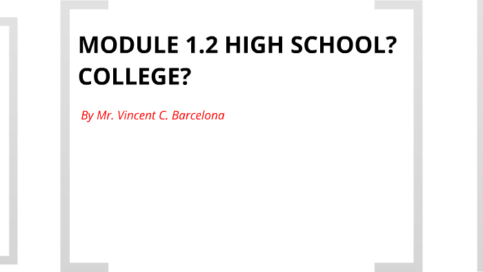 Module 1.2 So what is the difference? High School vs. College by ...