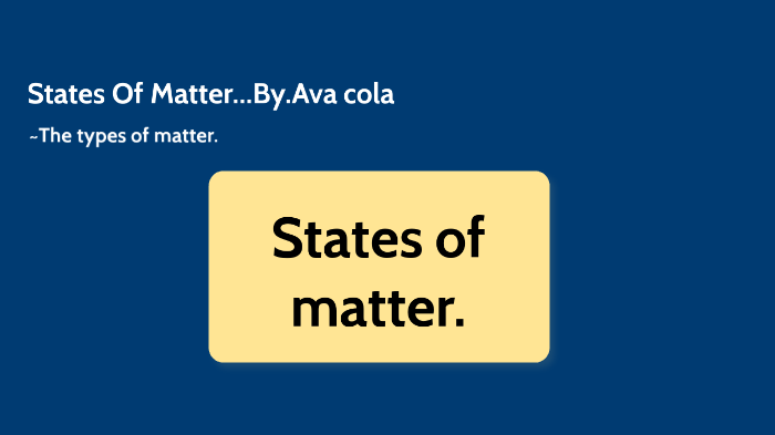 States Of Matter. by ava cola on Prezi