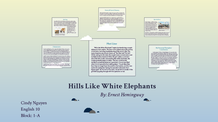renner hills like white elephants outline