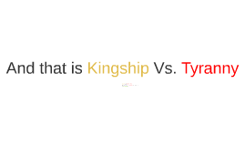 Kingship Vs. Tyranny (Macbeth) By Elijah Inabnitt