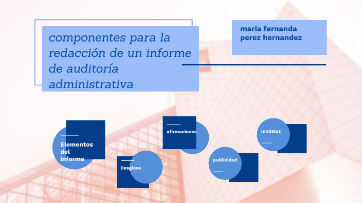 componentes para la redacción de un informe de auditoría administrativa