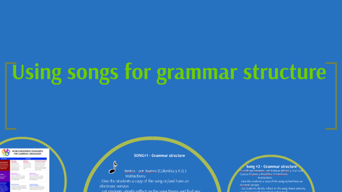 Using songs for grammar structure by Miriam Ruiz on Prezi