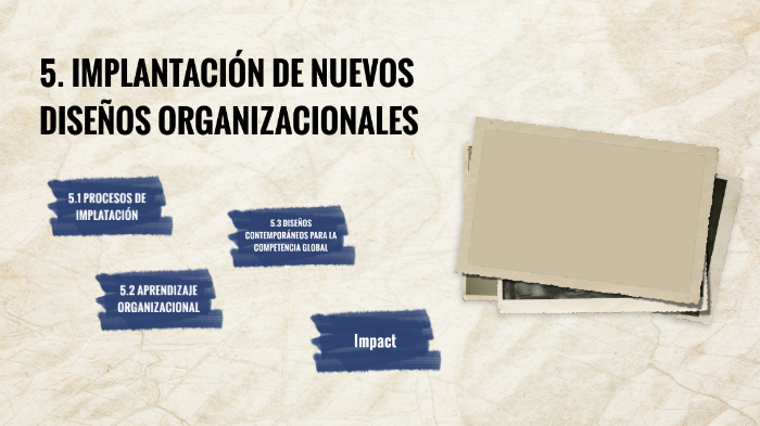 5.1 IMPLEMENTACIÓN DE NUEVOS DISEÑOS ORGANIZACIONALES by Ingrid