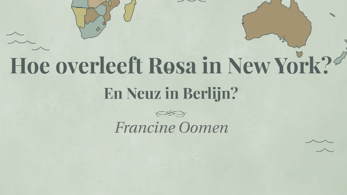 Presentatie over het boek: Hoe overleeft Rosa in New York? by Arianna