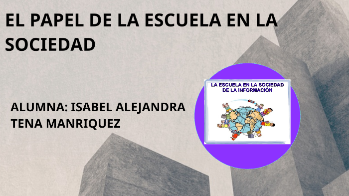 el papel de la escuela en la sociedad by Isabel Alejandra Tena ...