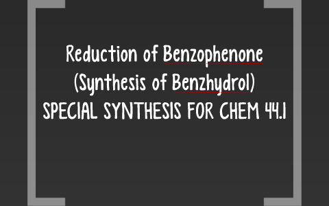 reduction of benzophenone mechanism