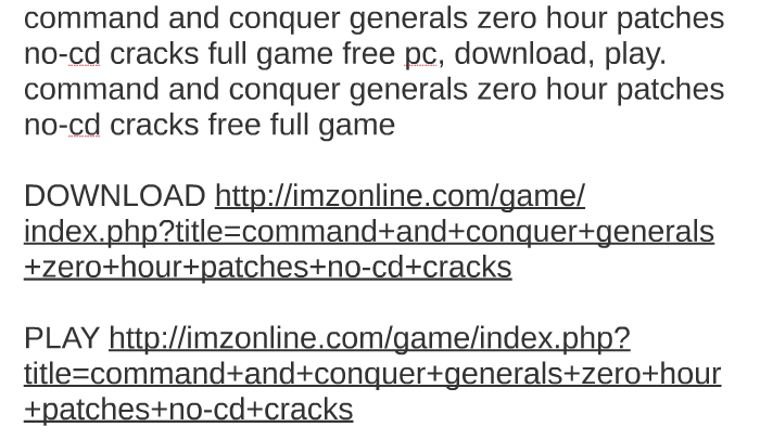 Command and conquer generals zero hour no cd crack free download for mac