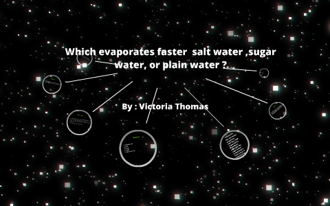 Which Evapoates The Faster Salt Water Sugar Water Or Plain Water By Victoria Thomas