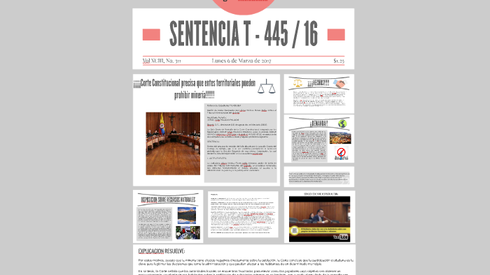 SENTENCIA T - 445 / 16 by julian david penagos parra on Prezi