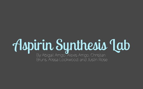 synthesis of aspirin lab report errors