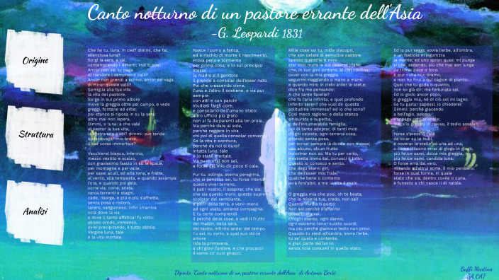 Canto Notturno Di Un Pastore Errante Dell'asia Testo Pdf Canto Notturno di un pastore errante dell'Asia by MARTINA BAFFI on Prezi