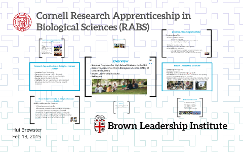 Cornell Research Apprenticeship In Biological Sciences And B By Hui Liu ...