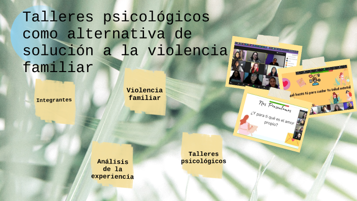 Talleres psicológicos como alternativa de solución a la violencia