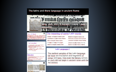 Latin lauage In Ancient Rome by Marissa henrich on Prezi