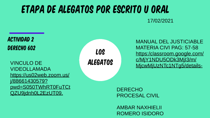 ETAPA DE ALEGATOS POR ESCRITOS U ORAL by ambar isidoro on Prezi